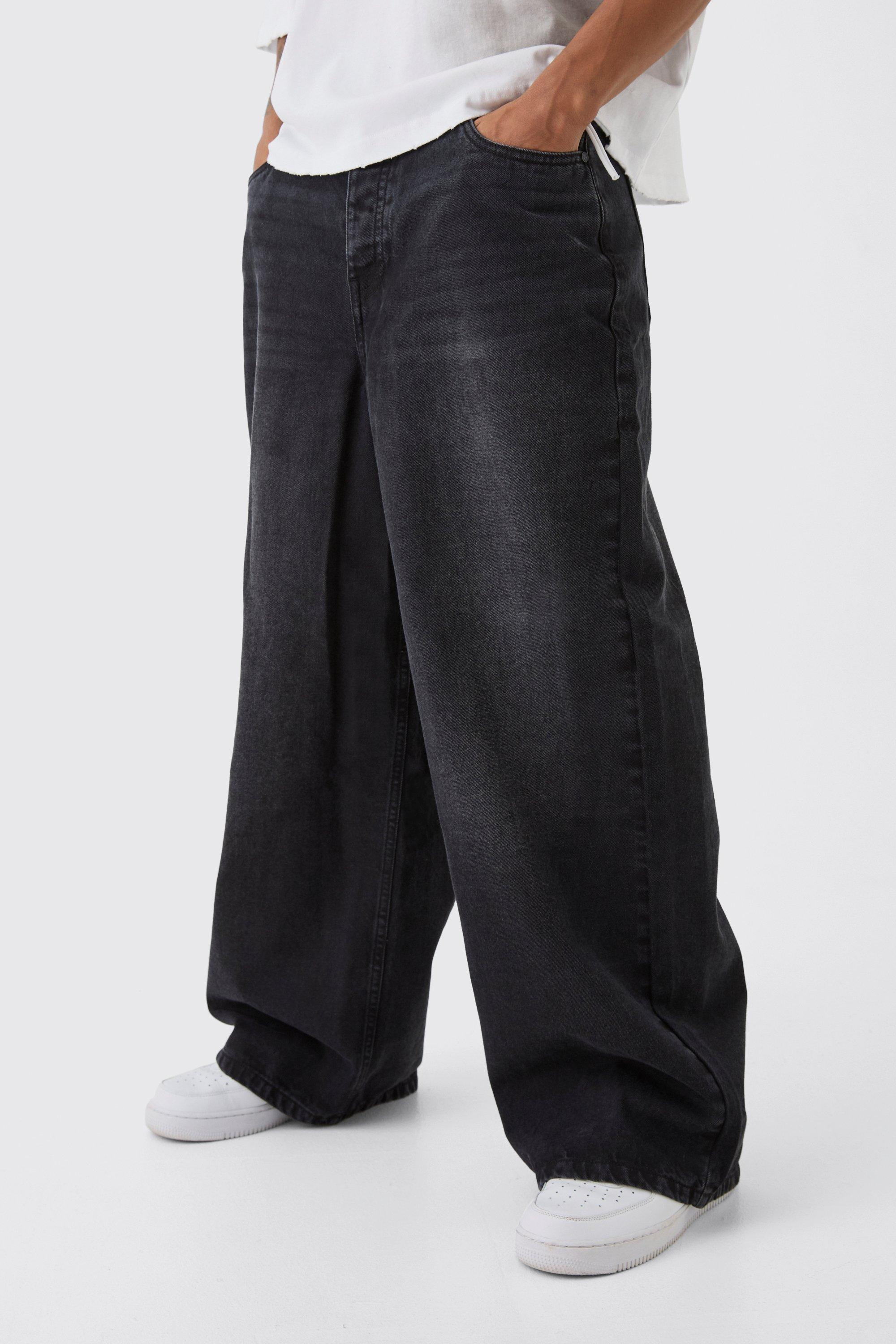 デニム・ジーパン No.0322 black denim parachute string PT Parachute Rigid Jean in Washed Black | boohooMAN USA